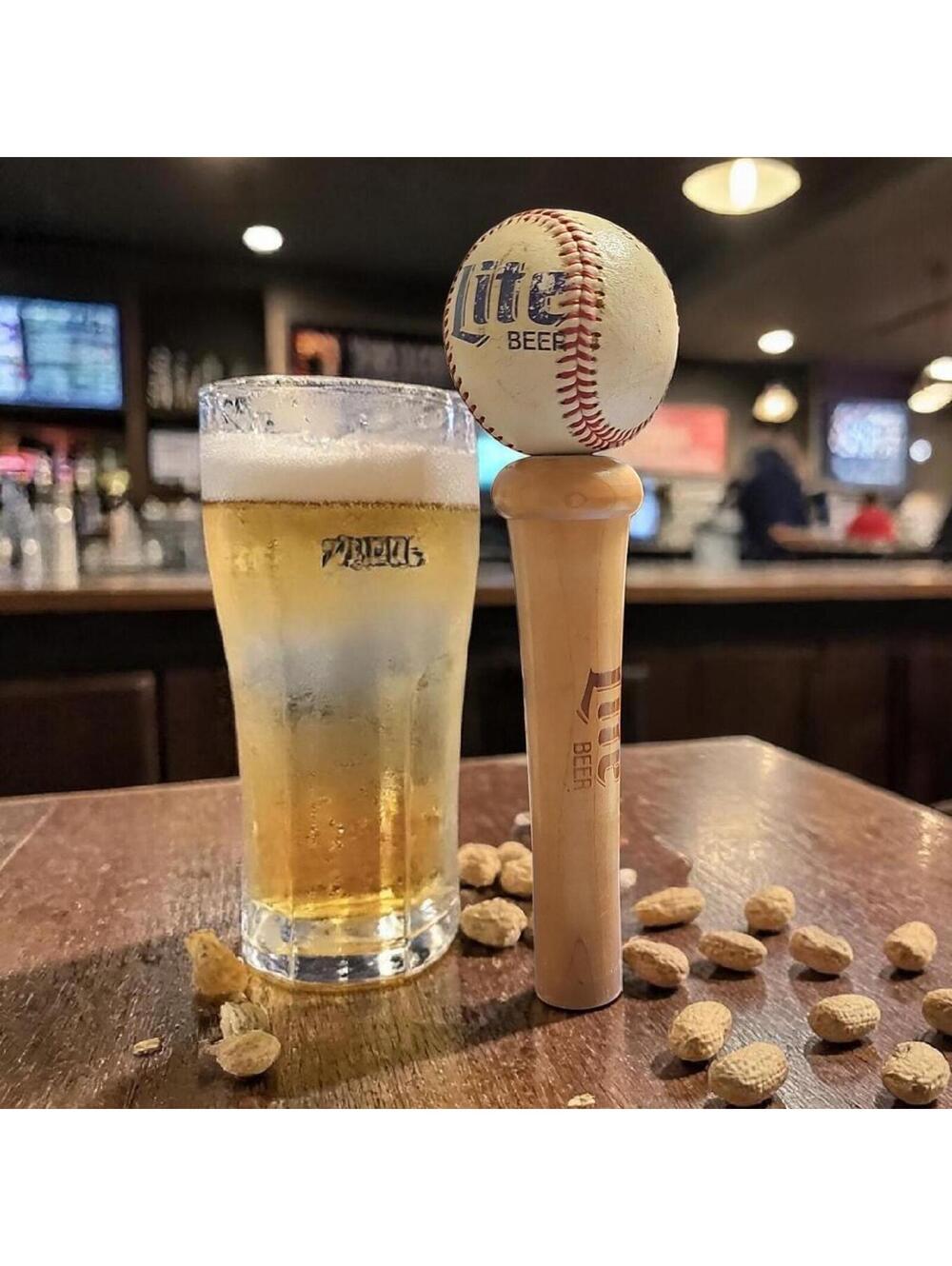 Miller Lite Baseball Bat Beer Tap Handle ~10" Collectible Vintage Look - Read